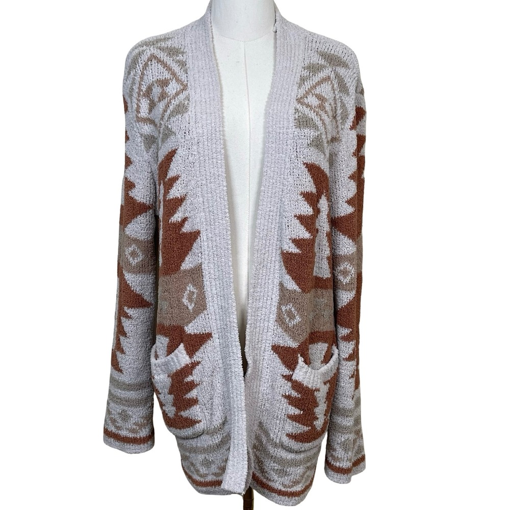 Altar'd State Aztec Cardigan Sweater Women S Brown Geometric Boho‎ Western Rodeo